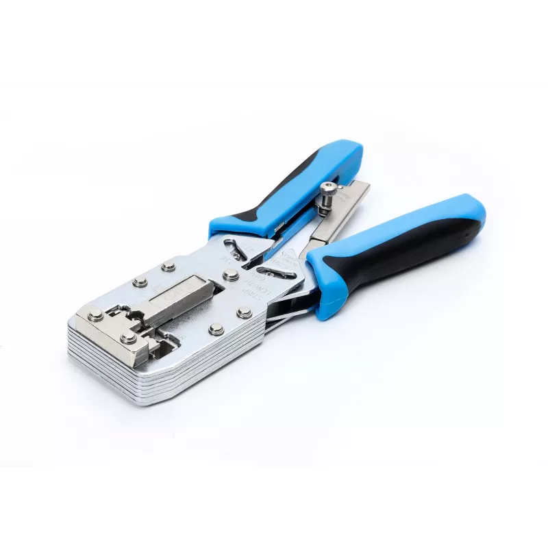 Alicate de cravar RJ45 Getfort 8P+6P+4P+AMP Cat.6 com controlo de pressão