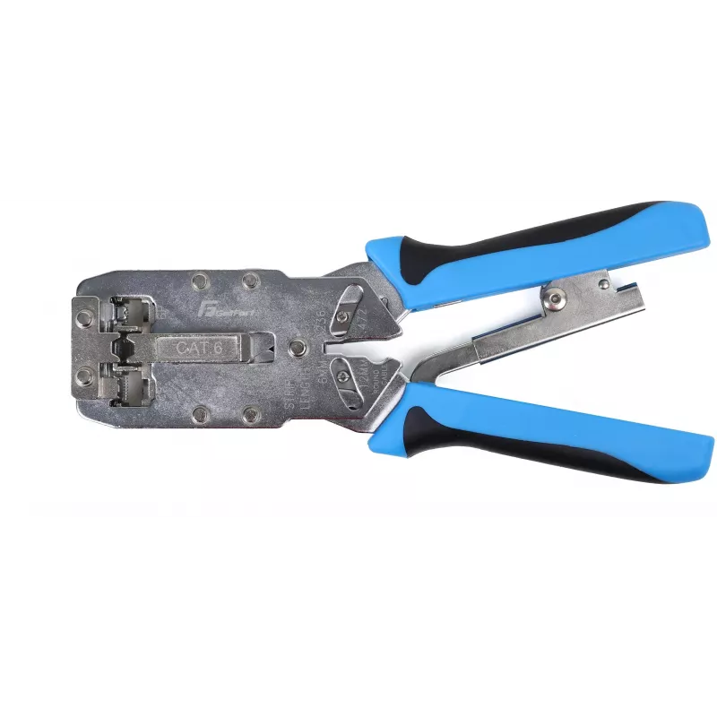 Alicate de cravar RJ45 Getfort 8P+6P+4P+AMP Cat.6 com controlo de pressão