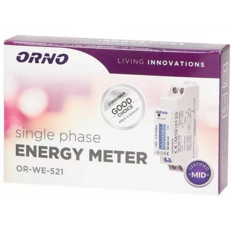 ORNO OR-WE-521 contador de eletricidade monofásico