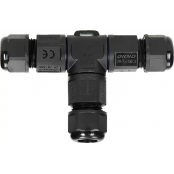 ORNO OR-AE-13602 Conector em T IP68, 3x4mm², 450V/25A, preto