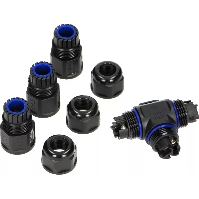 ORNO OR-AE-13602 Conector em T IP68, 3x4mm², 450V/25A, preto
