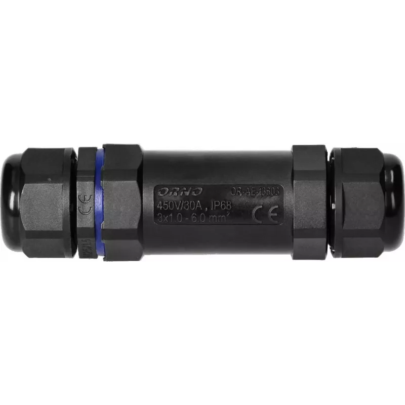 ORNO Conector de cabo reto IP68 M25 3x6mm² 450V/30A OR-AE-13603
