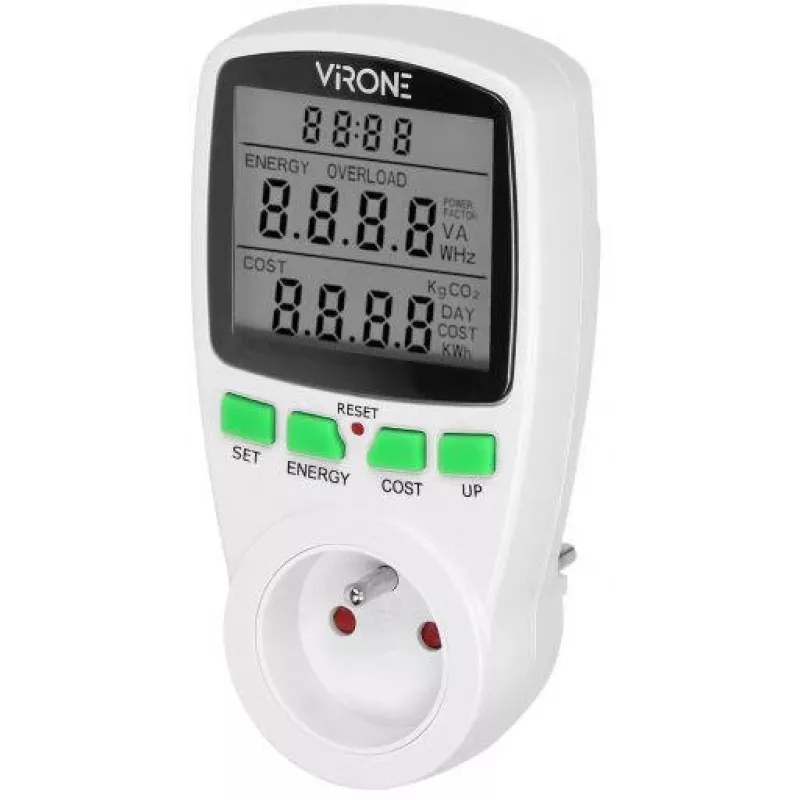 VIRONE EM-4 wattímetro de tarifa única e calculadora de energia