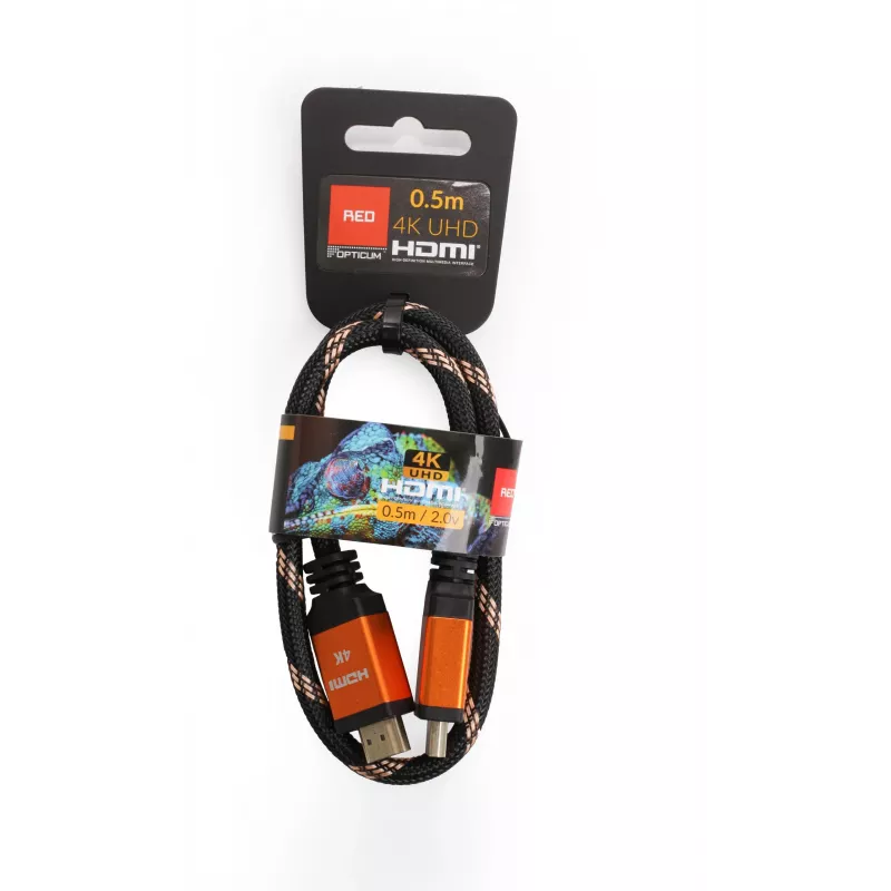Cabo HDMI-HDMI Opticum RED 4K UHD - 0,5 m (v2.0)