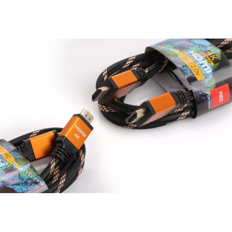 Cabo HDMI-HDMI Opticum RED 4K UHD - 0,5 m (v2.0)