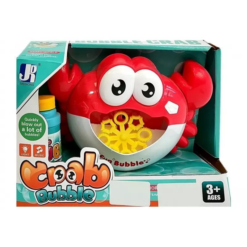 LEAN TOYS Máquina de fazer bolhas com solução para bolhas, máquina automática de bolhas, caranguejo vermelho