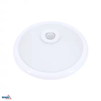 BEMKO TAZAN Plafonier com sensor PIR 2x40W E27 IP20 vidro+aço+plástico branco