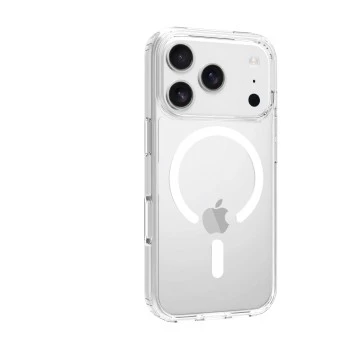 Capa bumper SCREENOR para Apple iPhone 17 Pro, compatível com MagSafe, transparente