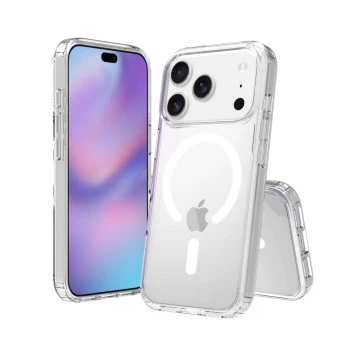 Capa bumper SCREENOR para Apple iPhone 17 Pro, compatível com MagSafe, transparente