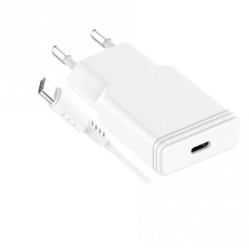 GRATEQ TAHKO 20W USB-C PD Carregador de parede com 1,5m cabo USB-C para Lightning, branco