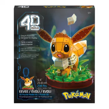 SPINMASTER 4D Build - Pokémon Eevee Kit de modelo de puzzle 3D (83 peças)