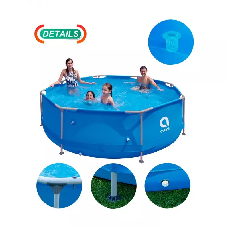 Piscina redonda com estrutura Avenli 305x76 cm conjunto com bomba de filtragem
