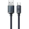 Baseus Crystal Shine Cabo USB-A para USB-C 1,2m 100W 6A QC 3.0 Nylon Entrançado Preto