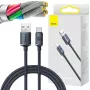 Baseus Crystal Shine Cabo USB-A para USB-C 1,2m 100W 6A QC 3.0 Nylon Entrançado Preto