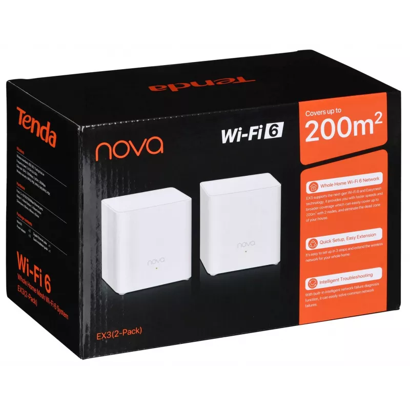 Tenda EX3 (pack de 2) Sistema Mesh Wi-Fi 6 Dual Band AX1500 Branco
