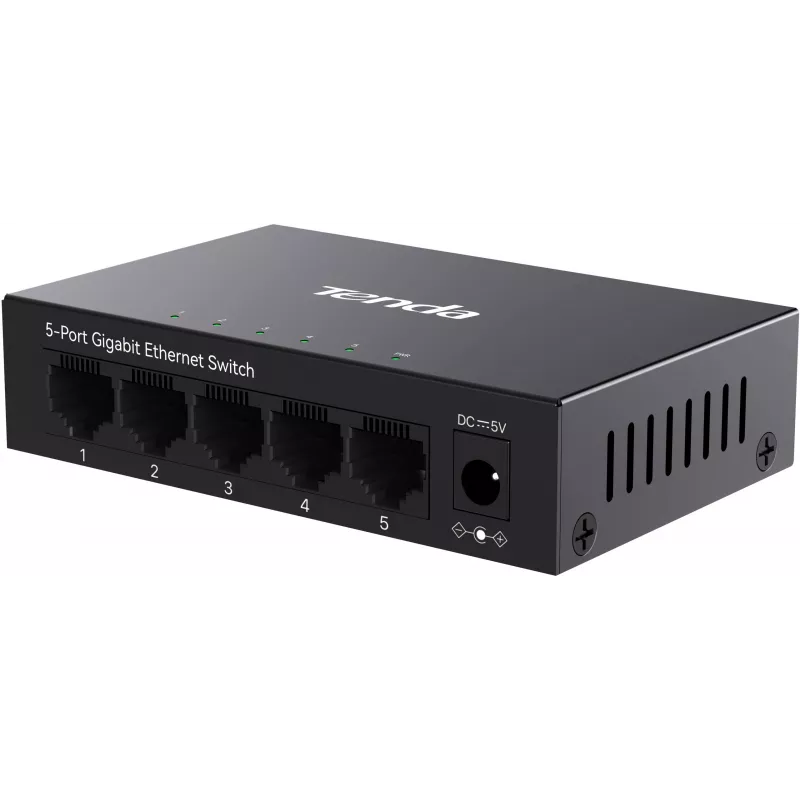 Tenda TEG1005M Switch Gigabit Ethernet 5 Portas de Secretária Plástico Sem Ventoinha