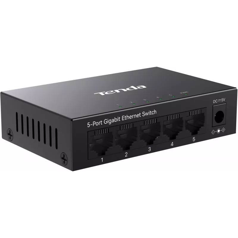 Tenda TEG1005M Switch Gigabit Ethernet 5 Portas de Secretária Plástico Sem Ventoinha