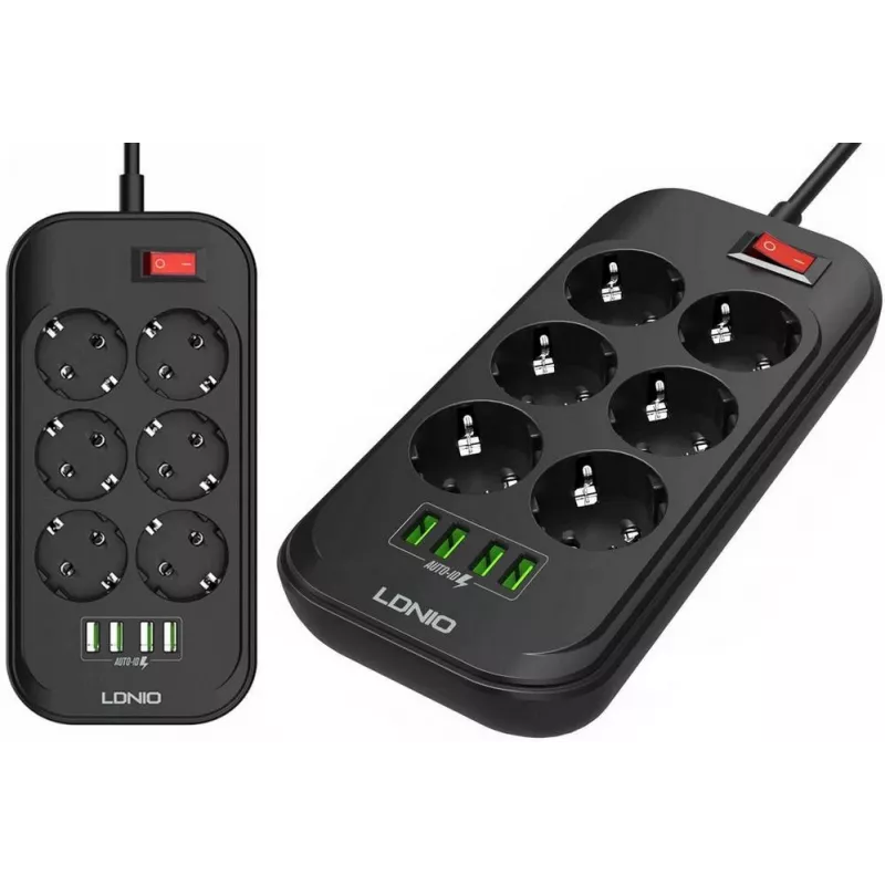 Extensão LDNIO SE6403, 6 tomadas + 4 USB