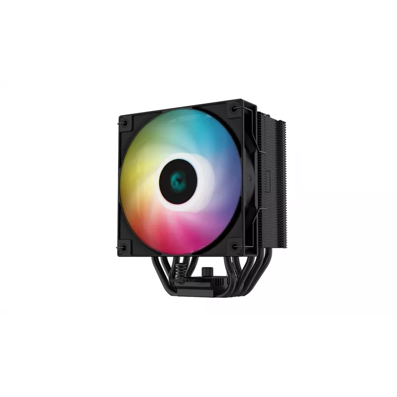 Deepcool AG500 BK ARGB Dissipador CPU Single Tower, Preto, Ventoinha PWM 120mm, 5 Heatpipes, Intel/AMD