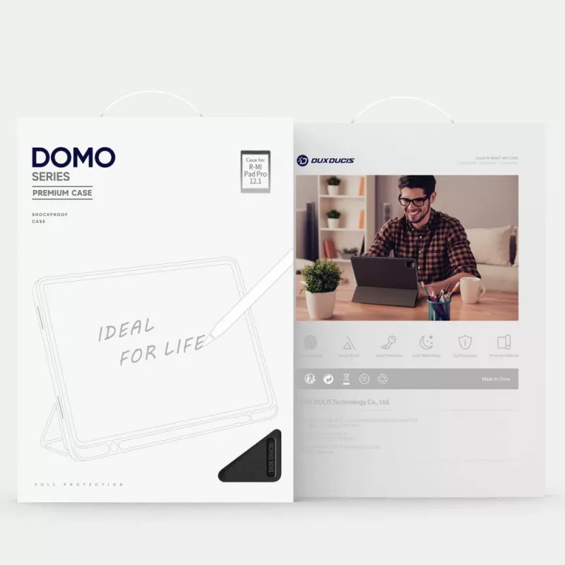 Dux Ducis Domo Capa com Flip e Smart Sleep para Xiaomi Redmi Pad Pro (4G/5G)/Poco Pad 12.1 - Preto