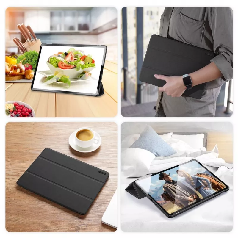 Dux Ducis Domo Capa com Flip e Smart Sleep para Xiaomi Redmi Pad Pro (4G/5G)/Poco Pad 12.1 - Preto