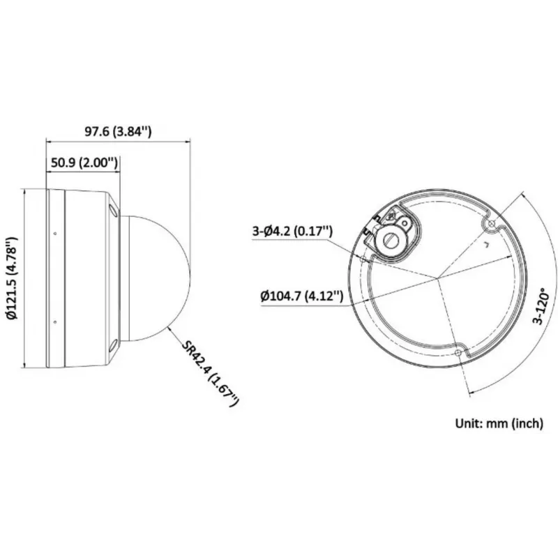 Hikvision DS-2CD2143G2-LI(2.8mm) PL 4MP AcuSense Câmara IP Dome com Objetiva de 2,8 mm, Luz Branca e IR