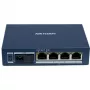 Hikvision DS-3D504TP-A Switch Industrial PoE Não Gerido, 4 Portas PoE+, 1 Uplink SFP, Orçamento 60W