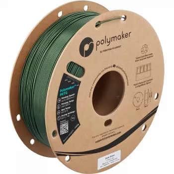 Polymaker PETG Filamento para impressora 3D, 1,75 mm, 1 kg, Dark Green (PB05016)