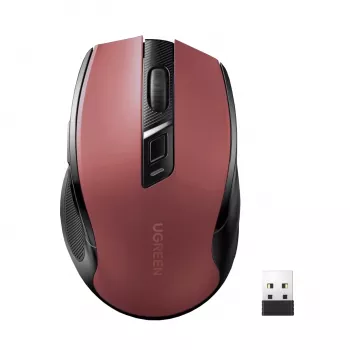 Rato ótico sem fios UGREEN MU006 2.4GHz / Bluetooth 5.0 4000 DPI - vermelho