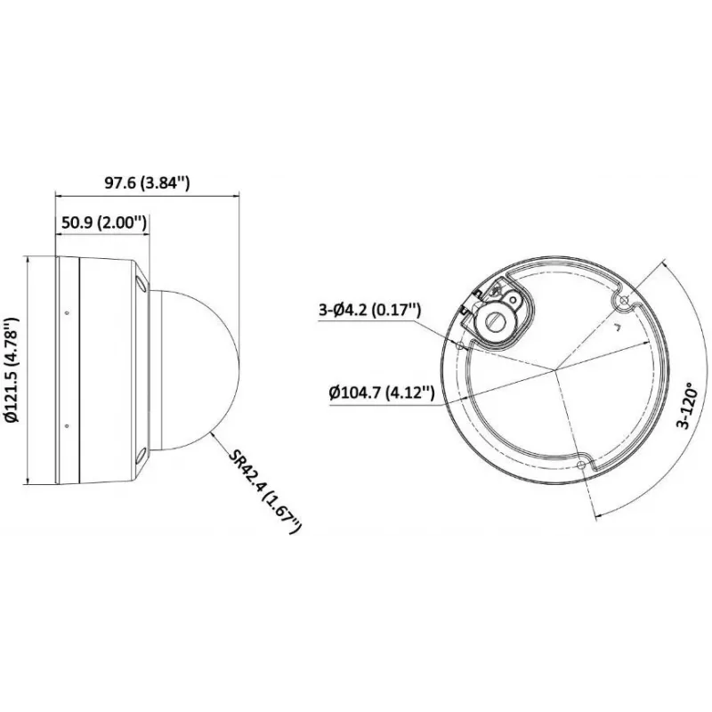 Câmara IP turret exterior Hikvision DS-2CD1763G2-LIZU(2.8-12mm) 6MP com objetiva varifocal motorizada, PoE, IR, microfone incorporado