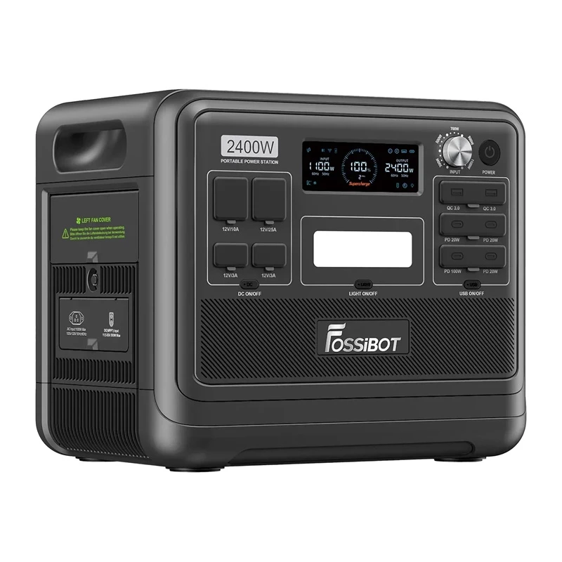 Estação de carregamento FOSSIBOT F2400 2400W, preta