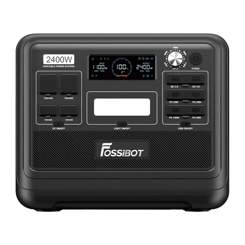 Estação de carregamento FOSSIBOT F2400 2400W, preta