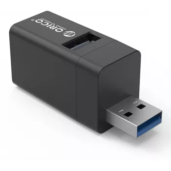 Hub USB 3.0 mini ORICO de 3 portas em alumínio (5 Gbps, 3x USB-A)
