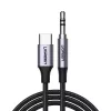 Cabo de áudio estéreo AUX UGREEN 3,5mm mini jack para USB Type-C 1m preto (CM450 20192)
