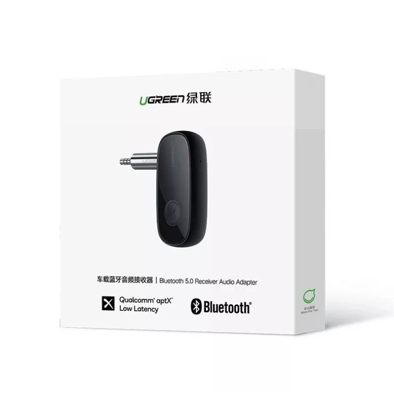 Recetor de áudio Bluetooth 5.0 AUX aptX, aptX LL mini jack UGREEN preto (70304)