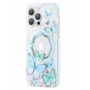 Capa magnética MagSafe Kingxbar Apple iPhone 14 Pro Max Butterfly Series azul