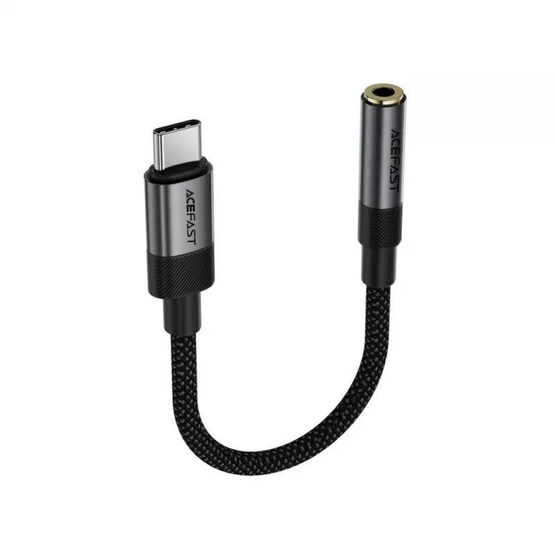 Acefast USB-C para 3,5 mm J12 Adaptador de áudio preto