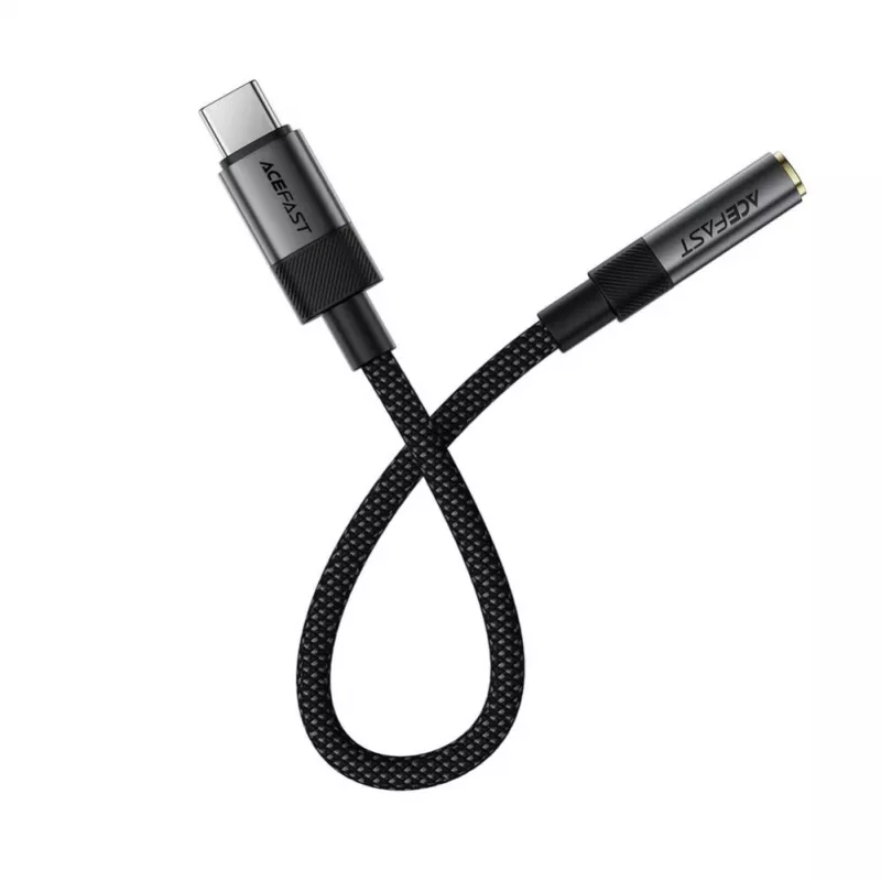 Acefast USB-C para 3,5 mm J12 Adaptador de áudio preto