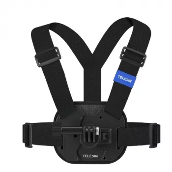 TELESIN Suporte de peito para câmaras de ação Insta360 GoPro SJCAM DJI Xiaomi - Preto