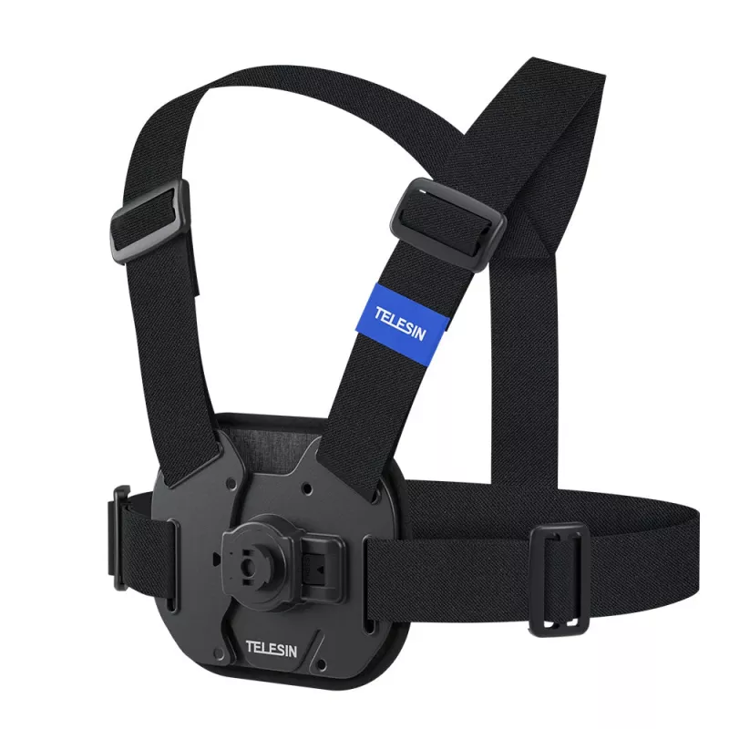 TELESIN Suporte de peito para câmaras de ação Insta360 GoPro SJCAM DJI Xiaomi - Preto