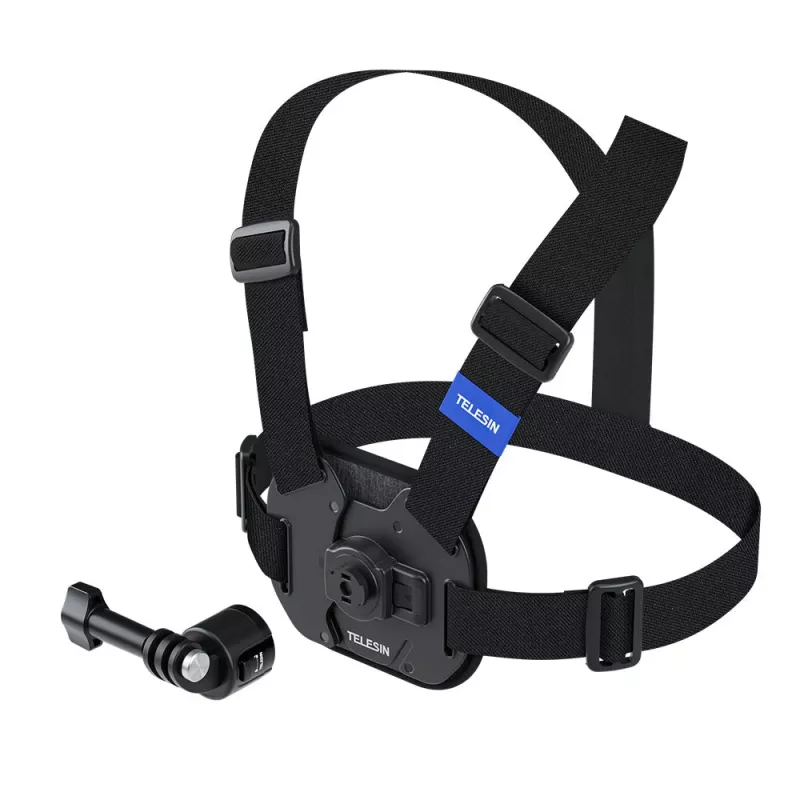 TELESIN Suporte de peito para câmaras de ação Insta360 GoPro SJCAM DJI Xiaomi - Preto