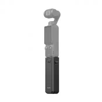 TELESIN Punho com bateria 5000mAh power bank para DJI Osmo Pocket 3 / 4, USB-C, Preto