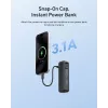 TELESIN Punho com bateria 5000mAh power bank para DJI Osmo Pocket 3 / 4, USB-C, Preto