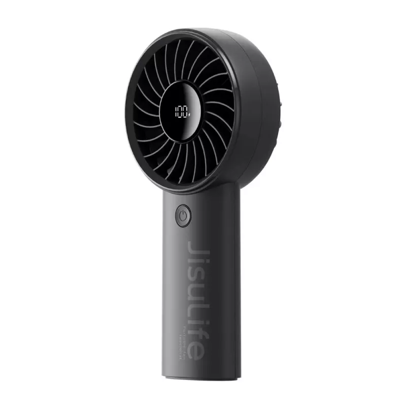 JISULIFE Ventilador de mão 4 Preto - Mini ventilador portátil USB recarregável com 3 velocidades, design dobrável