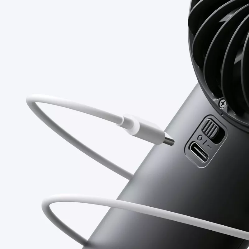 JISULIFE Ventilador de mão 4 Preto - Mini ventilador portátil USB recarregável com 3 velocidades, design dobrável
