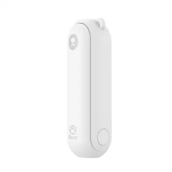 JISULIFE Ventilador de mão 8 Branco portátil USB com power bank 2000mAh e lanterna