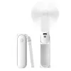 JISULIFE Ventilador de mão 8 Branco portátil USB com power bank 2000mAh e lanterna