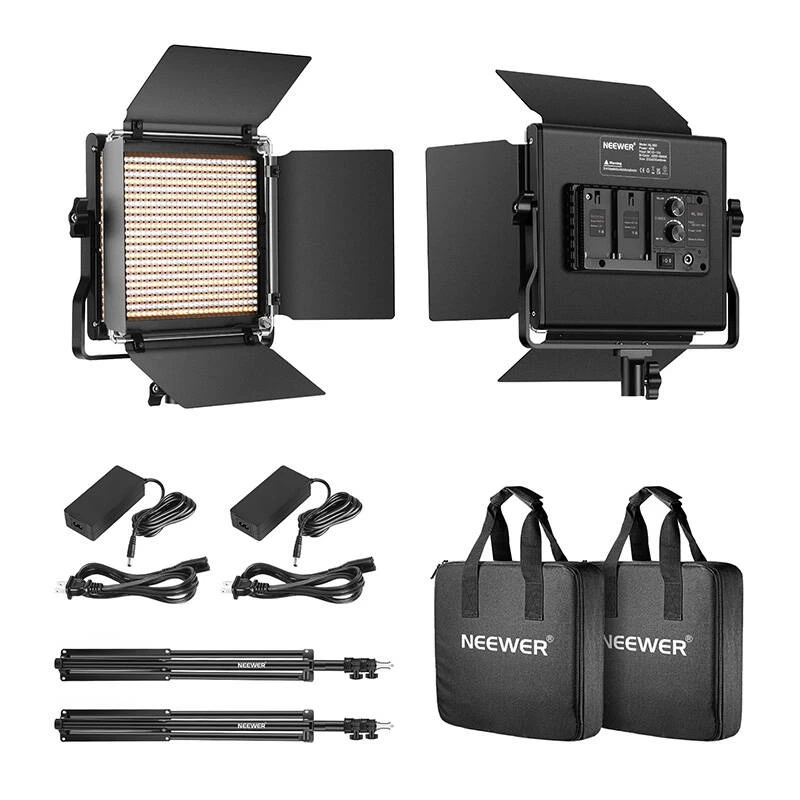 Kit de luz de vídeo LED bi-color NEEWER 660 (2 lâmpadas, 40W, 3200-5600K)