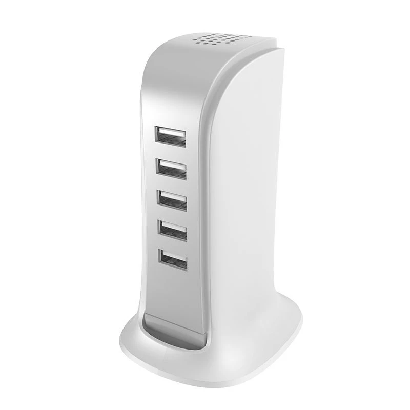 Carregador USB Dudao 5x com cabo de alimentação EU integrado branco (A5EU)