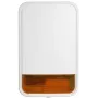 Sirene exterior sem fios DSC PowerG com luz intermitente, 868 MHz, 110 dB, a pilhas, branco/vermelho